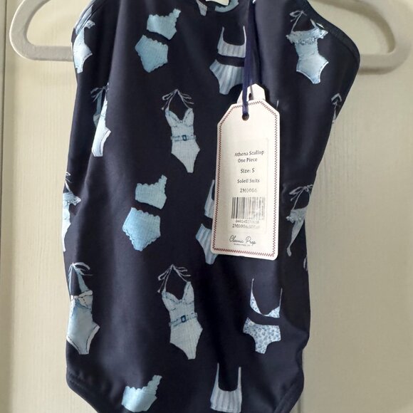 New Classic Prep Girls Athena Scallop One Piece Swimsuit Soleil Suits Small - Picture 3 of 13